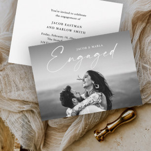 Moderne Schrift Foto Hochzeit Verlobungsfeier Einladung