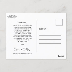 Moderne Schrift Foto Hochzeitspostkarte Postkarte