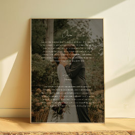 Moderne Schrift Foto Individuelle Hochzeitsgelübde Poster