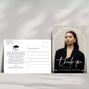 Moderne Schrift Foto-Torbogen-Abschluss Danke Postkarte