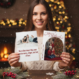 Moderne Schrift Frohe Feiertage Bogen Zwei Foto We Feiertagskarte