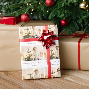 Moderne Schrift Frohe Weihnachten Foto Geschenkpapier
