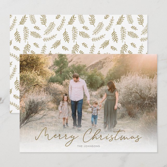 Moderne Schrift Frohe Weihnachten Große Foto (Vorne/Hinten)