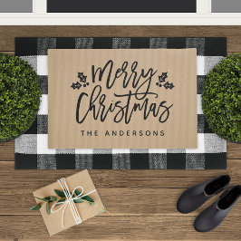 Moderne Schrift Frohe Weihnachten Personalisiert Fußmatte