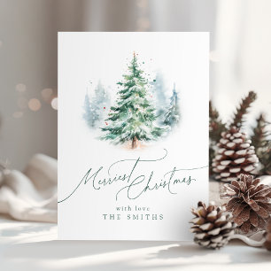 Moderne Schrift Frohester Weihnachtsbaum Feiertagskarte