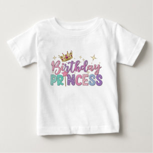 Moderne Schrift Geburtstagsprinzessin Baby T-shirt