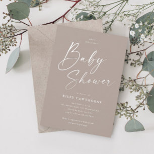 Moderne Schrift Genderneutrale Babyparty Einladung