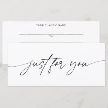Moderne Schrift Geschenkgutschein für Sie