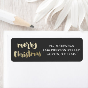 Moderne Schrift Gold Frohe Weihnachten Rücksendead