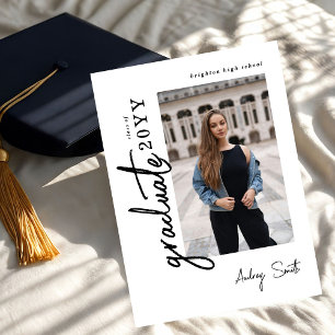 Moderne Schrift Graduiert 3 Foto Abschlussfeier Einladung