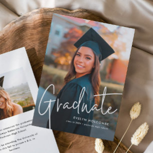 Moderne Schrift Graduiert Einfache Foto-Abschlussf Ankündigung