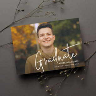 Moderne Schrift Graduiert Einfache Foto-Abschlussf Ankündigung