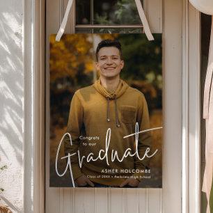 Moderne Schrift Graduiert Einfache Foto-Abschlussf Poster