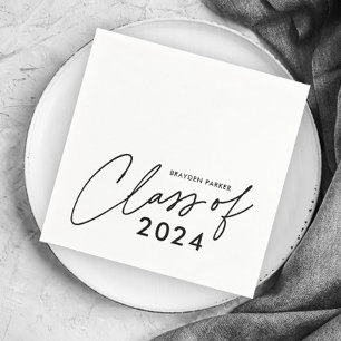 Moderne Schrift Graduierungsklasse Serviette