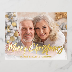 Moderne Schrift Happy Holidays Foto Folien Feiertagspostkarte