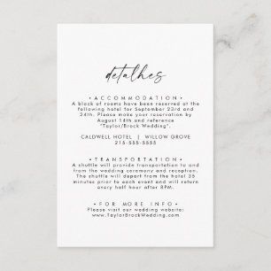 Moderne Schrift Hochzeit Portugiesisch Details Begleitkarte