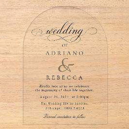 Moderne Schrift Hochzeitseinladung Acryleinladungen
