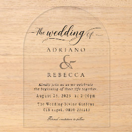 Moderne Schrift Hochzeitseinladung Acryleinladungen
