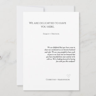 Moderne Schrift Hochzeitsempfänge & Reiseplan Woch Einladung