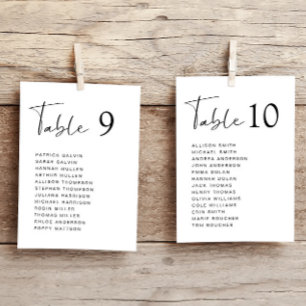 Moderne Schrift Hochzeitstisch Sitzordnung Karte