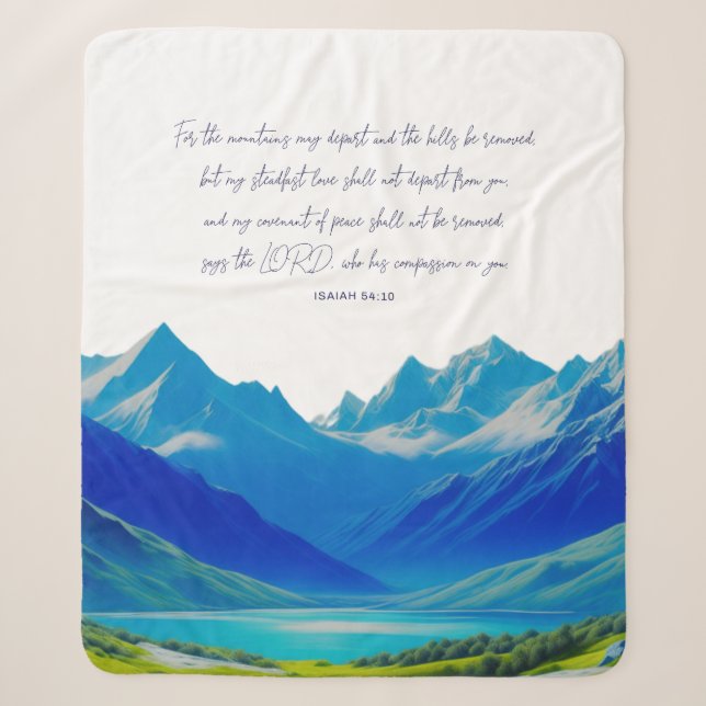 Moderne Schrift Isaiah 54:10 Sherpadecke (Vorderseite)