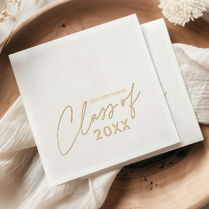 Moderne Schrift Klasse des Abschlusses Servietten Mit Folie