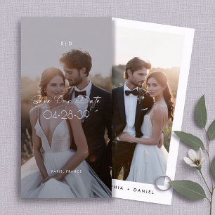 Moderne Schrift Lesezeichen 2 Foto Budget Hochzeit Save The Date