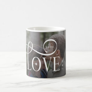 Moderne Schrift Liebe Individuelle Verlobte Paare Kaffeetasse