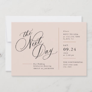 Moderne Schrift Line Block Post Hochzeitseinladung Einladung