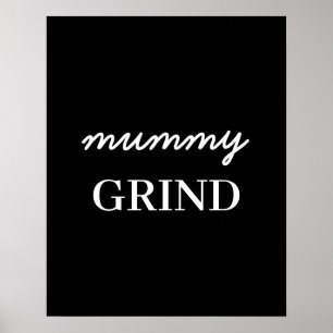 Moderne Schrift 'Mom Hustle' Schwarz Muttertag-Des Poster