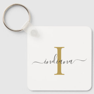Moderne Schrift Monogramm Eleganter Name Schlüsselanhänger