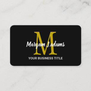 Moderne Schrift-Monogramm (QR-Code) Chic Schwarz G Visitenkarte