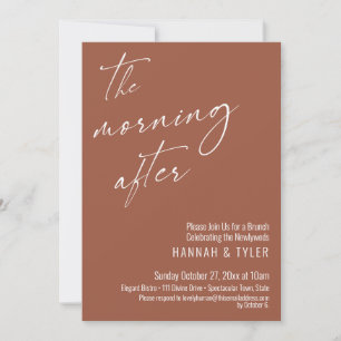 Moderne Schrift Nach dem Brunch Terracotta Einladung