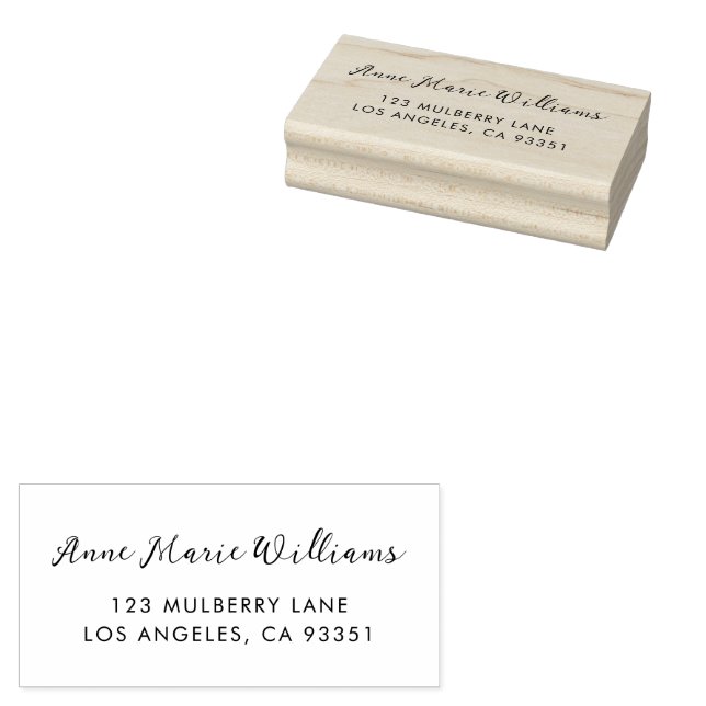 Moderne Schrift Name Rücksendeadresse Gummistempel (Stempel)