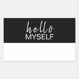 Moderne Schrift Name Tag Branding Design Rechteckiger Aufkleber
