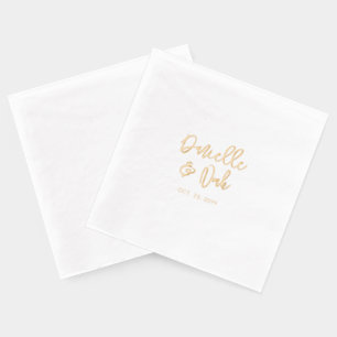 Moderne Schrift Paarnamen Benutzerdefinierte Hochz Servietten Mit Folie