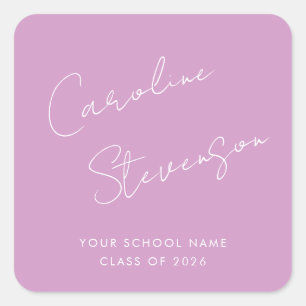 Moderne Schrift Personalisierter Name Abschluss Li Quadratischer Aufkleber