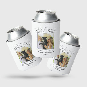 Moderne Schrift personalisiertes Haustier-Hochzeit Dosenkühler
