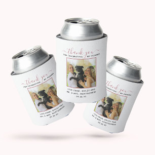 Moderne Schrift personalisiertes Haustier-Hochzeit Dosenkühler