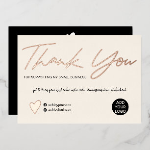 Moderne Schrift Rosa Reihenfolge danke Folieneinladung