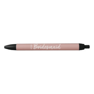 Moderne Schrift Rose Gold Brautjungfer Name Kugelschreiber