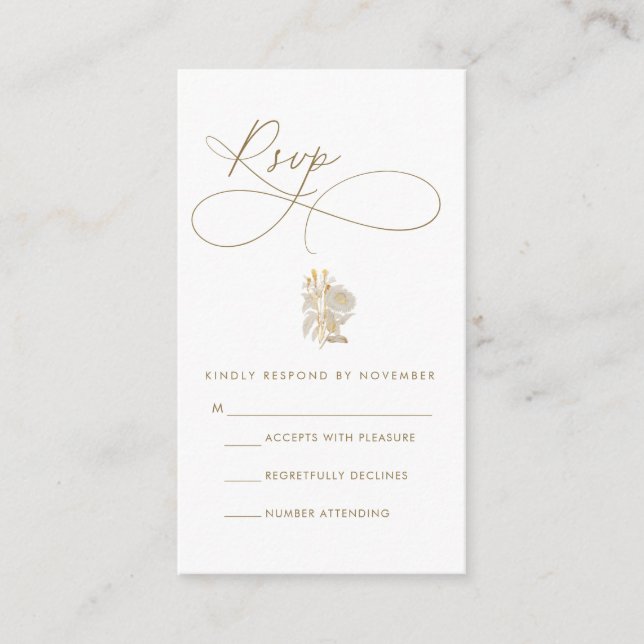 Moderne Schrift RSVP-Karte Begleitkarte (Vorderseite)