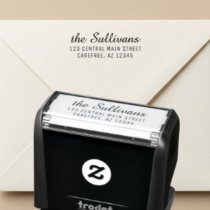 Moderne Schrift Rücksendeadressestempel für Einlad Permastempel