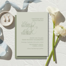 Moderne Schrift Sage Grün Formale Hochzeit