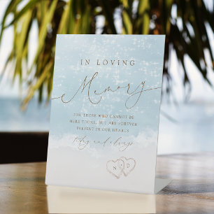 Moderne Schrift Sandherzen Strand in liebevoller E Sockelschild