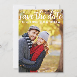 Moderne Schrift   Save the Date Couple Foto Card