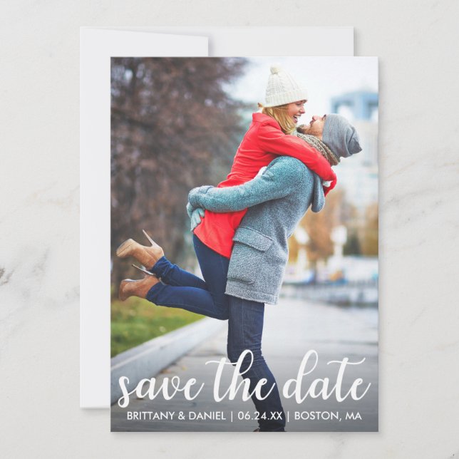 Moderne Schrift | SAVE THE DATE FOTO (Vorderseite)