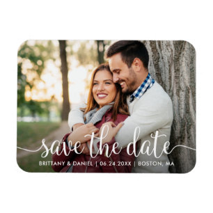 Moderne Schrift   SAVE THE DATE FOTO Magnet