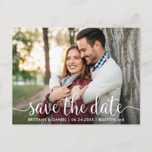 Moderne Schrift   Save the Date Foto Postkarte