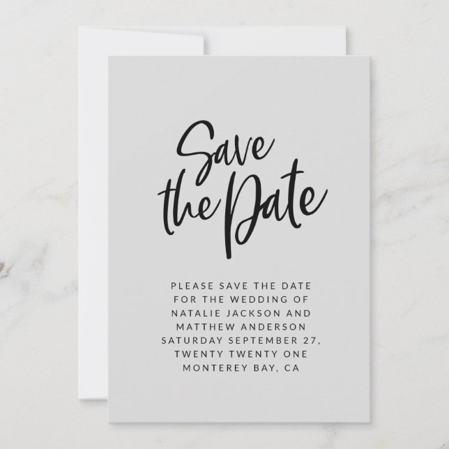 Moderne Schrift Save the Date Hochzeitsankündigung (Vorderseite)